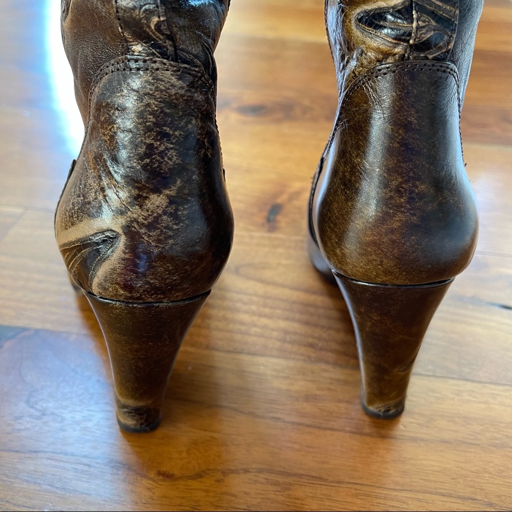 Bølo Venera Artisan Dark Brown Leather Boots Size US 6/ Euro 36.5 - Picture 6 of 17